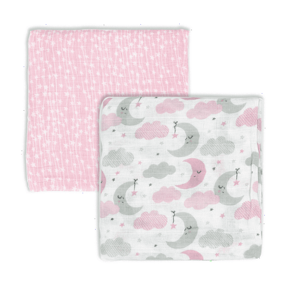 Pink Sweet Dream Swaddle Blanket - Set of Two