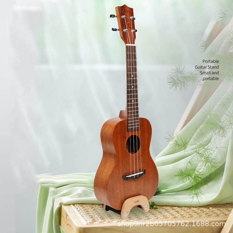 Ukulele Stand Floor Desktop, Solid Wood Clip On Travel Stand, Adjustable for 21"-26" Soprano/Concert/Tenor Ukuleles