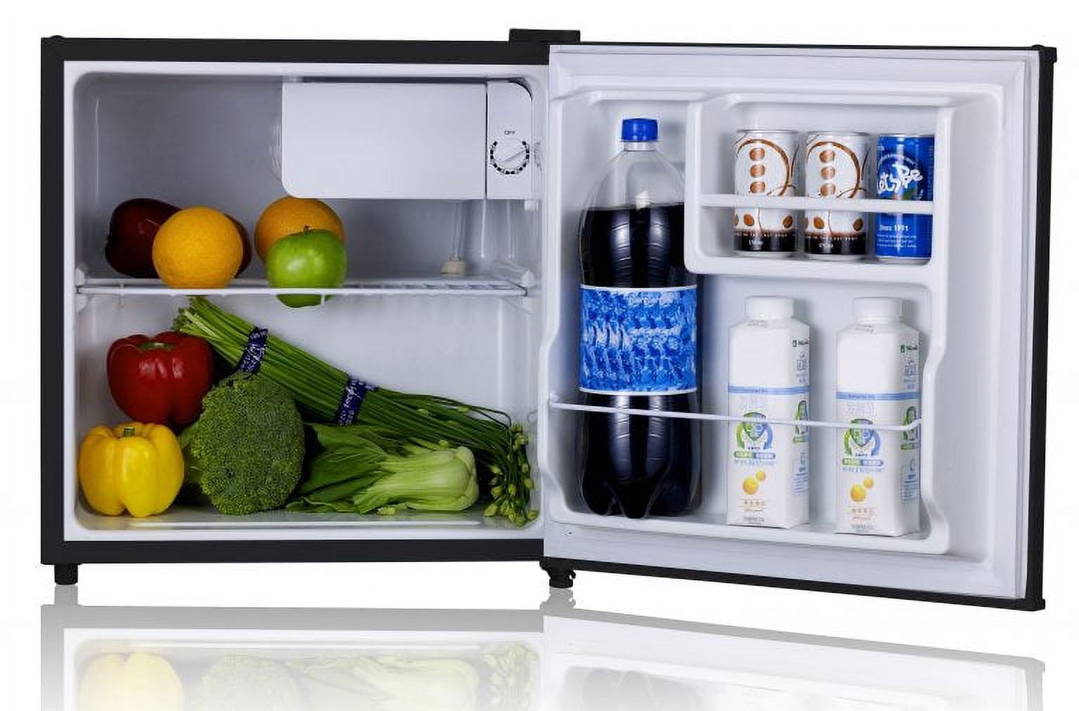 1.72 cu. feet Compact Refrigerator, Stainless Steel/Black