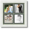 thumbnail image 1 of ArtToFrames Collage Photo Picture Frame with 4 - 4x4 Openings, Framed in White with Basil and Black Mats (CDM-3966-9999), 1 of 1
