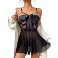 thumbnail image 4 of VISgogo Conjunto de dos piezas de lencería para mujer Perspectiva de moda Vestido con tirantes de encaje y tanga de cintura baja VISgogo moda, 4 of 9
