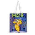 thumbnail image 1 of Las Aventuras de la Máscara Bolso de tela con estampado de lienzo para mujer, bolsa de compras reutilizable y estética, con cremallera interior, regalo para mujer,38*45cm., 1 of 6