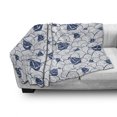 thumbnail image 3 of Nautical Soft Flannel Fleece Throw Blanket, Ship on Marine Spiral Waves Cruising Boat on Ocean Journey Sea Illustration, Cozy Plush for Indoor and Outdoor Use, 60" x 80", Blue and White, by Ambesonne, 3 of 6