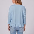 thumbnail image 4 of Women Shrug Lightweight Cardigans Open Front 3/4 Sleeve Ruffled Cardigan for Evening Party Dressy (XXL,Royal Blue), 4 of 4