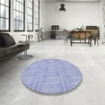 thumbnail image 4 of Ahgly Company Machine Washable Indoor Round Transitional Periwinkle Purple Area Rugs, 3' Round, 4 of 7