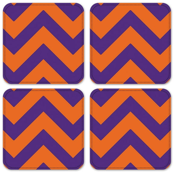Vinyl Drink Coasters - Set of 4 - Chevron