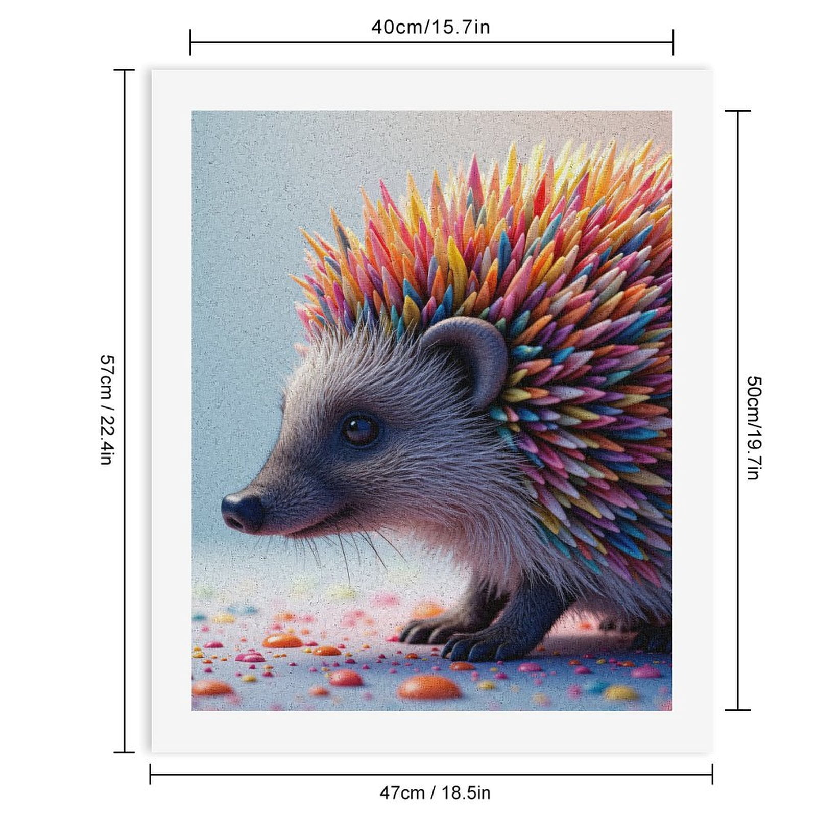Paint By Numbers Kit for Adults Beginner - DIY Colorful Hedgehog Art Fantasy Canvas Painting Kits for Adults, Frameless Paint By Number for Adults for Home Wall Decor 16x20 Inch