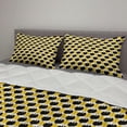 thumbnail image 2 of Abstract Comforter & Sham Bedding Set, Geometric Formless Shapes in Contrasting Colours Camouflage Style Graphic, 3 pcs Duvet Set Microfiber Filling Quilt, 5 Sizes, Mustard Black White, by Ambesonne, 2 of 4