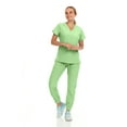 thumbnail image 2 of Hey Collection Womens Stretch Colorful V-Neck Jogger Scrubs Set, Medical Nursing Tops with Four Pocket Scrubs Jogger Pants, 2 of 5