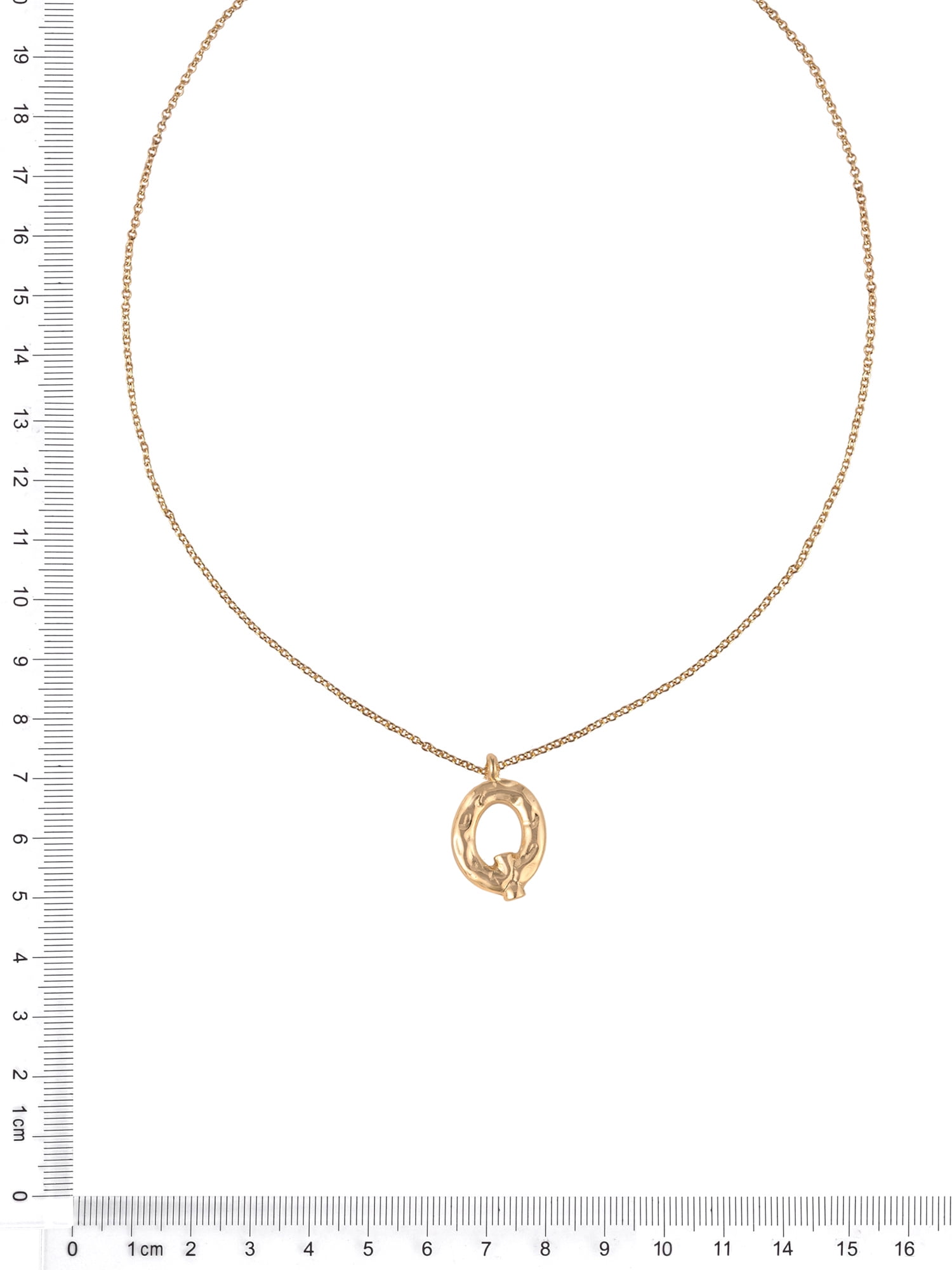 Time and Tru Goldtone Hammered Initial "Q" Pendant Necklace