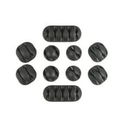 QualGear Multipurpose Cable Clips Holders, Black, 10 Pack, CCH-B-10-B