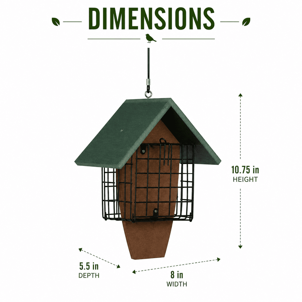 Backyard Expressions SAWTOOTH Plastic Lumber Bird Feeder w/ Suet Cages