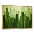 thumbnail image 2 of Designart "Green Canopy Urban Edge" Skyscrapers Floater Framed Wall Art Living Room, 2 of 5