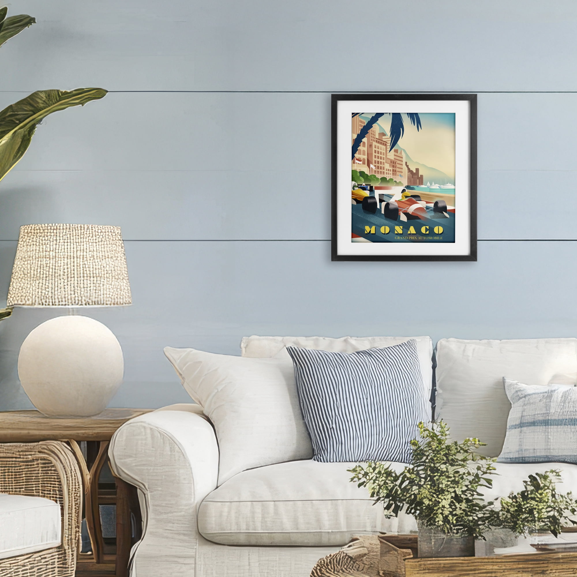 Stupell Industries Monaco Grand Prix Racing Black Framed Print Under Glass, design by Martin Wickstrom