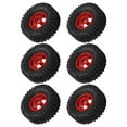 thumbnail image 3 of RC Car Tires And Wheels, Abrasion Resistance Replacement RC Car Tires Stable Driving  For WPL C14 C24 C34 C44 Red, 3 of 8