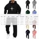 thumbnail image 5 of Ceisia Stretchy Warm Mens Loose Fit Cross Star Print Hooded Tracksuit Two Piece Set Gifts, 5 of 5