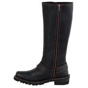Milwaukee Leather Women's Black 14-inch Leather Harness Motorcycle Boots with Fuchsia Accent Lacing MBL9367 10