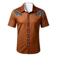 thumbnail image 4 of Toddler Boys Shirts Western Print Cowboy Short Sleeve Shirt with Button Down Design Clothes Size 3-4T, 4 of 4