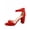 Red SV, variant on Sunshine-53 Women's Fashion Peep Toe Ankle Strap Buckle Chunky High Heels Sandals Shoes ( Red Pat, 7)