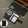 thumbnail image 4 of Detachable Magnetic Phone Cases Compatible with Samsung Galaxy A36 5G, Case with Card Holder, Support Magnetic Wireless Charger, Classic PU Leather Kickstand Wallet Phone Cover, Black, 4 of 5
