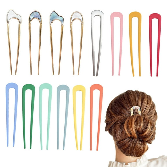 Yirtree 10PCS U-Shaped Hair Pins Metal Vintage Hair Sticks French Hair Pin Hairstyle Chignon for Women Girls
