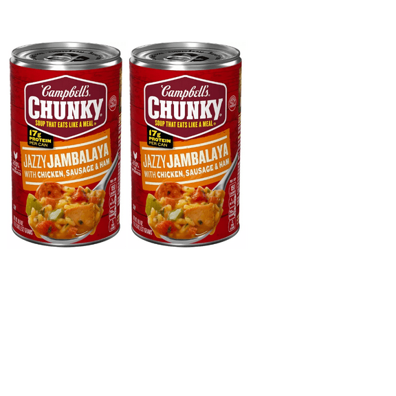 Campbell's Chunky Jazzy Jambalaya with Chicken, Sausage & Ham Soup - 18.6oz-pack of 2