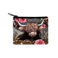 thumbnail image 2 of shyuyusa Highland Cow Pattern Coin Pouch Polyester Card Holder Simple Square Organizer for Small Personal Items, 2 of 6
