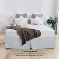 thumbnail image 2 of BLC King Size Light Grey Pleated Bed Skirt Brushed Microfiber 1800 Thread Count 15-inch Tailored Drop Easy Fit Center & Corner Wrap Around Bed Ruffle, 2 of 5