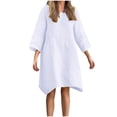 thumbnail image 1 of cfhntfmh Robes de Détente pour Femmes Grande Taille à Manches Longues Robe Mini Décontractée d'Automne Surdimensionnée à Col Rond Robe T-Shirts Fluide, 1 of 6