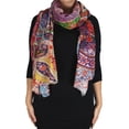 thumbnail image 2 of Peach Couture Womens Soft Fashion Artistic Digital Print Long Scarf Wrap Shawl, 2 of 10