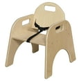 thumbnail image 2 of RRI Goods Kids 7"H Portable Wooden Feeding Chair w Safety Harness, Set of 2, 2 of 5