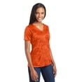 thumbnail image 4 of Sport-Tek Ladies Camohex V-Neck Tee Lst370 - Neon Orange - XS, 4 of 6