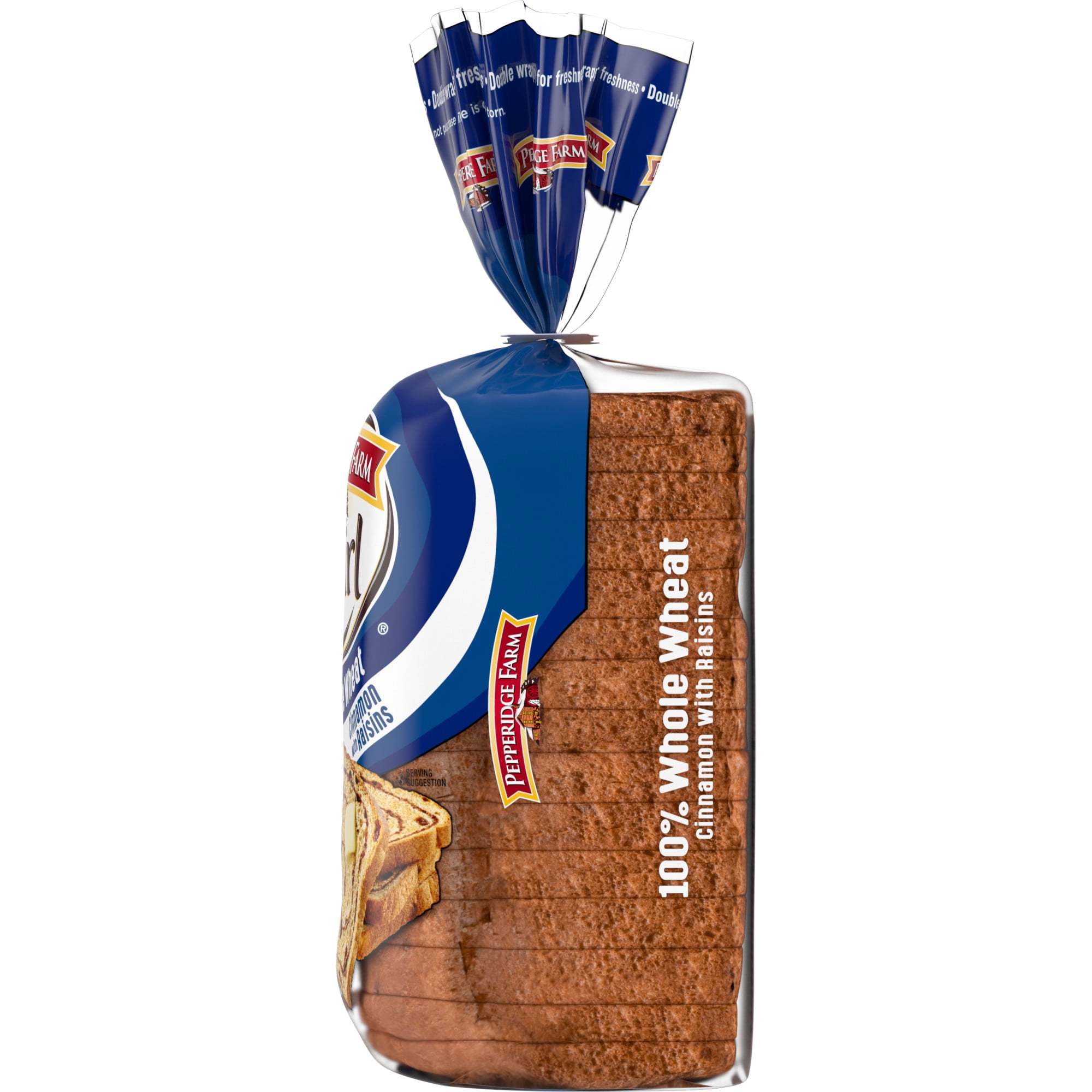 Pepperidge Farm Swirl 100% Whole Wheat Cinnamon with Raisins Breakfast Bread, 16 oz Loaf