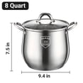 thumbnail image 2 of cisilov Stainless Steel Stock Pot, 8 Quart Induction Cookware with Glass Lid, Nonstick Cooking Pot for Pasta Soup Canning Boiling Simmering, 2 of 6