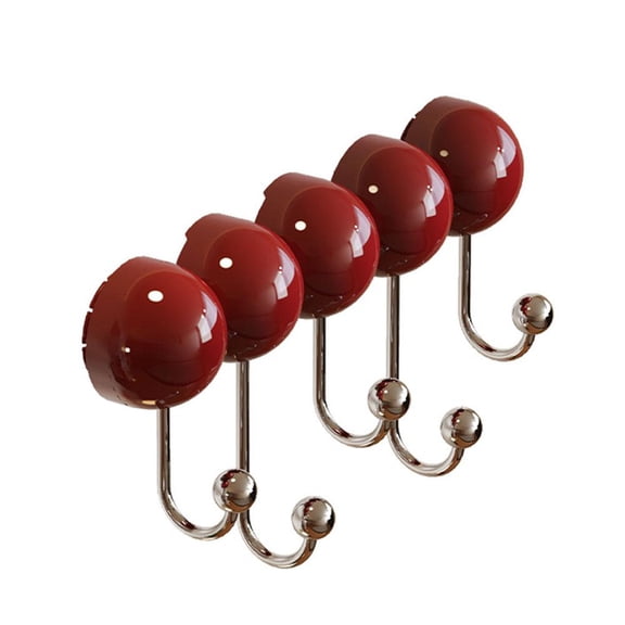 5 Suction Cup Hooks Household No Drill Clothes Hat Organizer Vintage Style Strong Hooks Wall Mounted Coat Rack Storage Hanger Tool