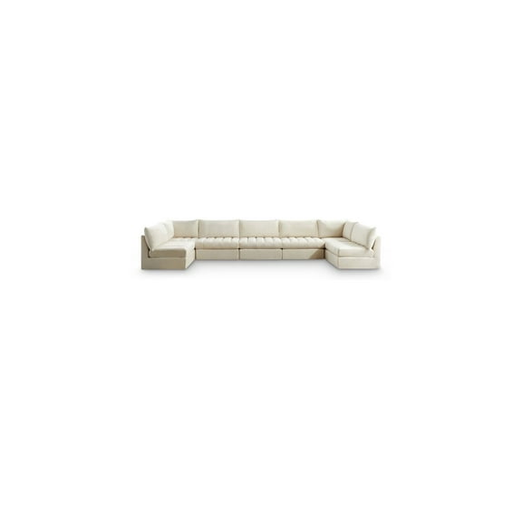 Meridian Furniture Jacob Cream Velvet Modular Sectional