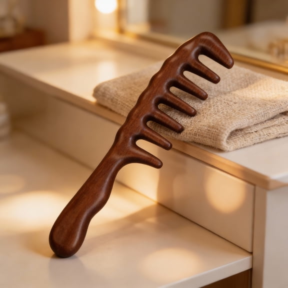 Hair Brush 2 Hair Comb For Detangling Wide Tooth Wood Comb For Curly Hair No Static Natural Wooden Sandalwood Comb