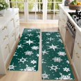 thumbnail image 4 of Kitchen Rugs Sets Of 2,Green Christmas Snowflake Pattern Anti Fatigue Kitchen Mat Rugs Non Slip Washable,Decorative Kitchen Floor Mats for Kitchen,Sink,Laundry,17"X47", 4 of 5