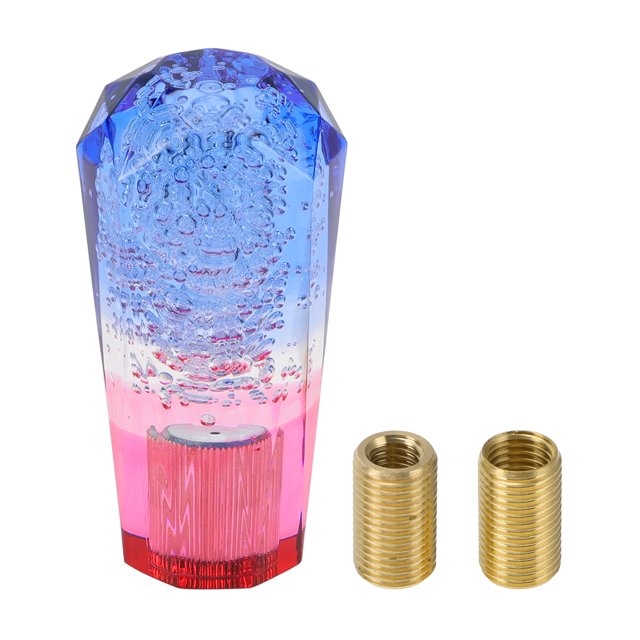 Perilla de Cambio de Marcha para Coche Unique Bargains 10cm Perilla de Cambio Frontal Universal para Vehículo Automático y Manual Acrílico Azul Rosa con 2 Adaptadores 1 Set