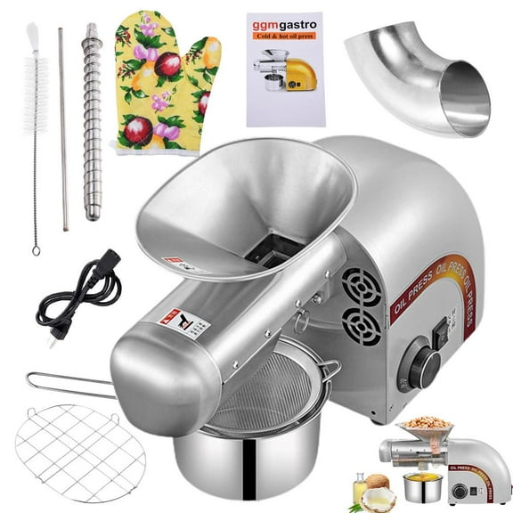 FLROHA Oil Press Machine Oil Extractor 1800W Automatic Commercial Oil Expeller Extractor Cold & Hot Olive Press Stainless Steel Oil Press Machine For Avocado eco friendly