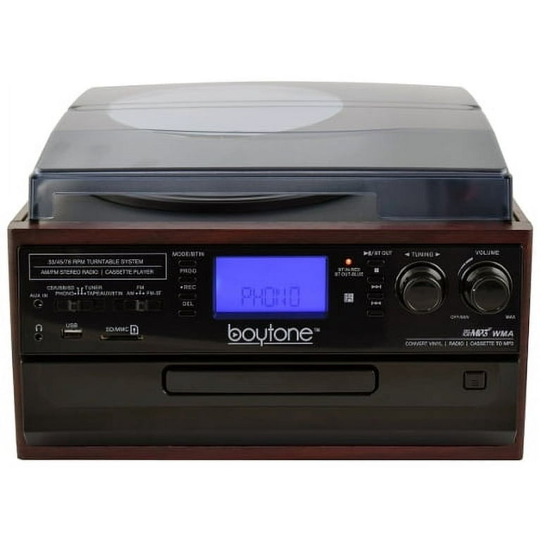 Boytone BT 22C Bluetooth Record Player Turntable AM FM Radio