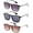 3 Pairs PackA Black Purple, Black Smoke & Tortoise, variant on 3 Packs Vintage Plastic Frame Metal Temple Fashion Sunglasses for Men for Women