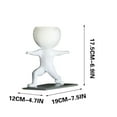 thumbnail image 2 of Succulent Pot, Cute Sporty People Shaped Ceramic Succulent Flower Plant Pot, Planter for Home Garden Office Desk Decoration. (Weightlifting), 2 of 4