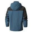 thumbnail image 3 of BVnarty Men's Waterproof Hooded Raincoat Full Length Insulated Jacket with Armhole Darts (Blue,L), 3 of 3