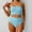 Light Blue, variant on Women's Strapless Tankini Swimwear Set Adjustable Shoulder Ties Pattern Solid Color Beach Bathing Suit for Summer