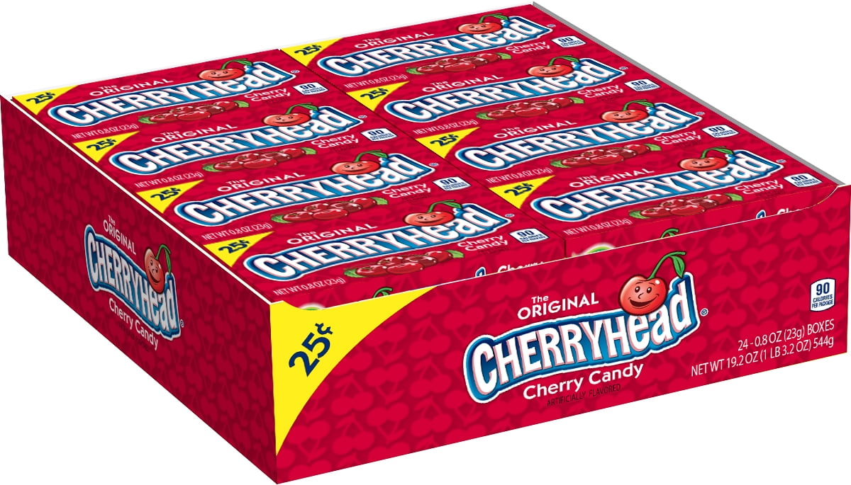 Lemonhead, Cherryhead Chewy Candy Cherry Flavor, 0.8oz (Box of 24 ...