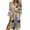 Yellow, variant on Herrnalise Women's V-Neck Lace Patchwork Printed Dress S-2XL