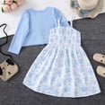 thumbnail image 6 of BOOMNY Girls 2 Peice Outfit Set Summer Clothes Set for Girls Long Sleeve Butterfly Graphic Pleated Dress Cardigan Tops Cozy Kids Dailywear, 6 of 9