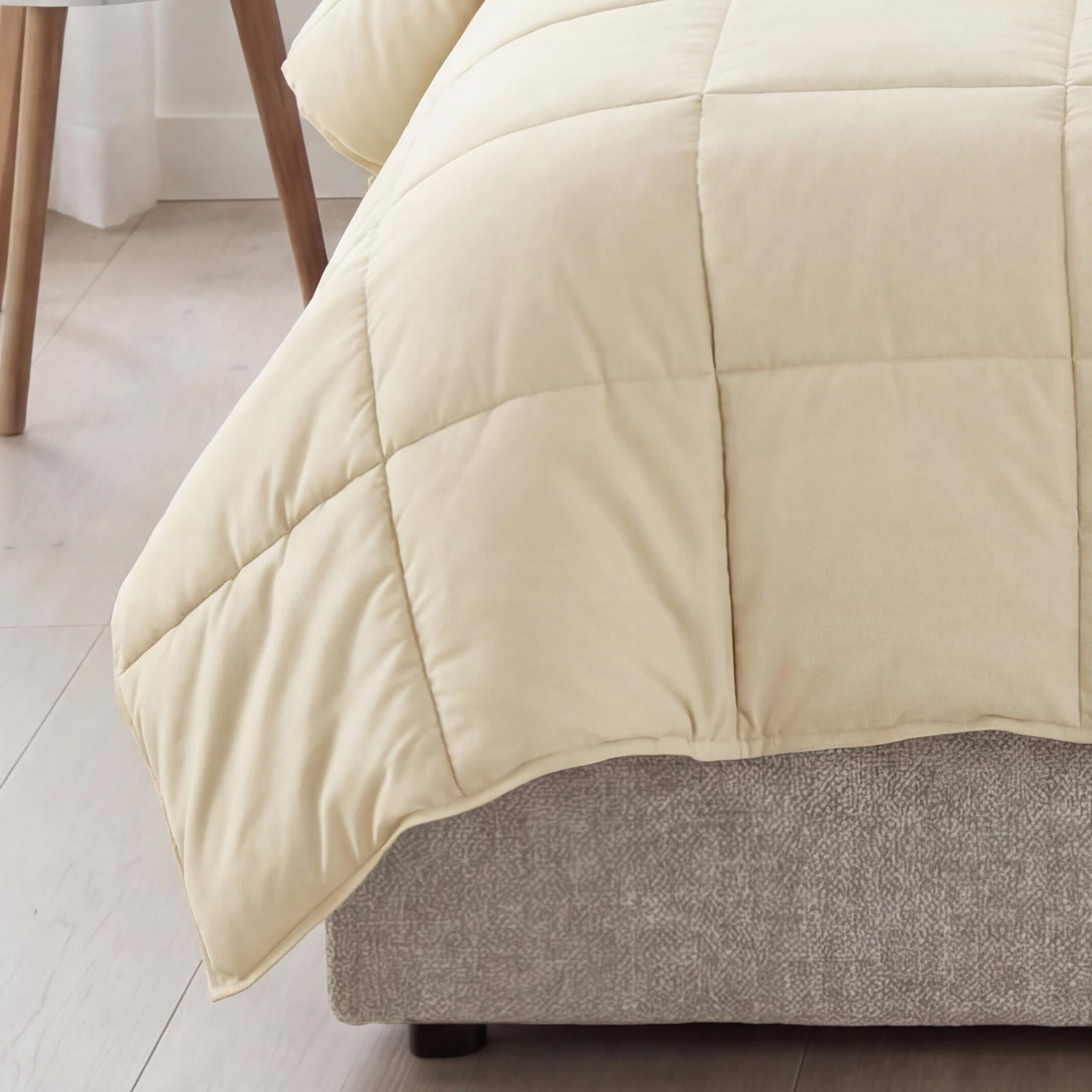 Superior Solid Comforter Down Alternative Bedding, Twin/Twin XL, Ivory