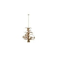 thumbnail image 2 of 26 Inch 6 Light Chandelier, Iron, Cascading Leaves, Vintage, Classic, Gold, Saltoro Sherpi, 2 of 9